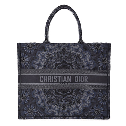 Christian Dior Canvas Embroidered KaleiDioroscopic Book Tote Blue 1 of 11