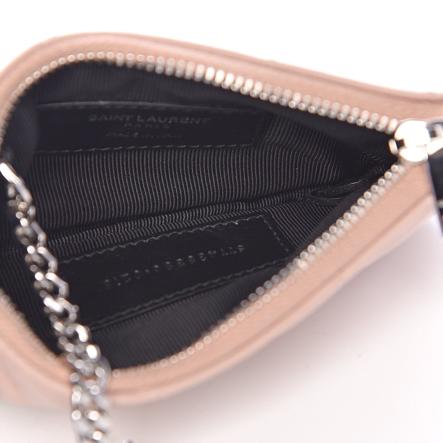 Saint Laurent Calfskin Matelasse Monogram Key Pouch Pale Pink 5 of 8