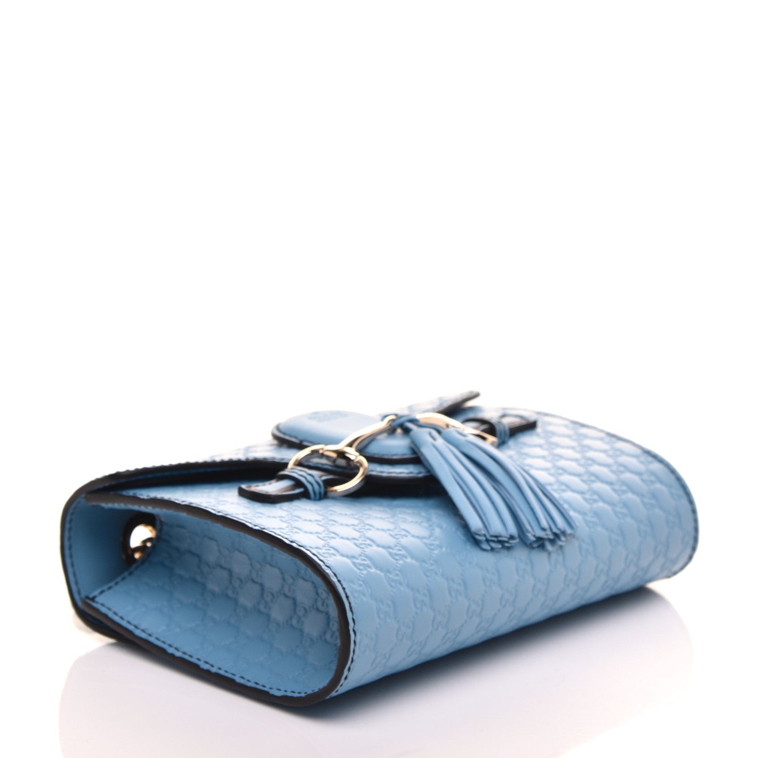 Gucci Soft Microguccissima Mini Emily Chain Shoulder Bag Mineral Blue 4 of 9