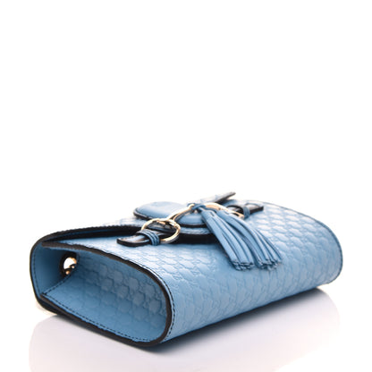 Gucci Soft Microguccissima Mini Emily Chain Shoulder Bag Mineral Blue 4 of 9