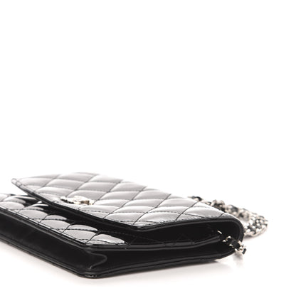 Chanel Patent Quilted Brilliant Wallet On Chain WOC Black 10 of 12