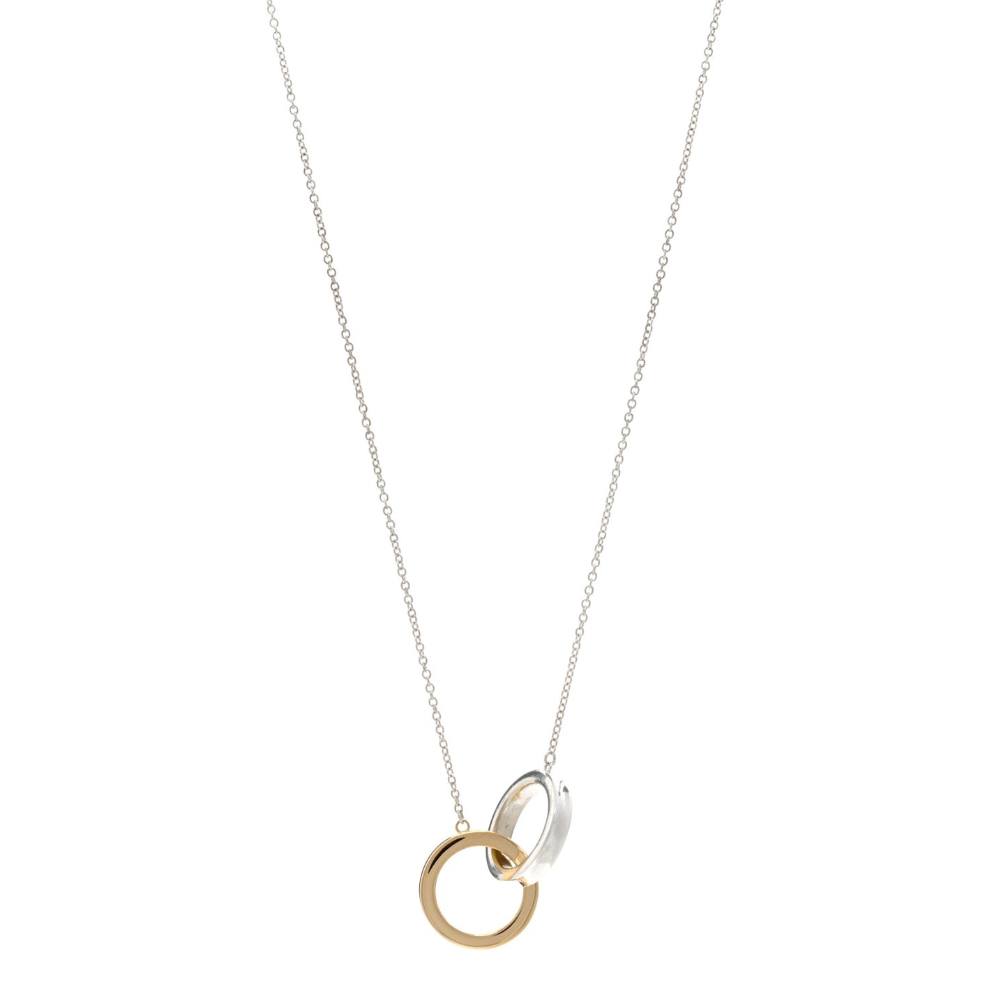Sterling Silver 18K Yellow Gold 1837 Interlocking Circles Pendant Necklace