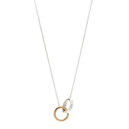 Tiffany Sterling Silver 18K Yellow Gold 1837 Interlocking Circles Pendant Necklace 1 of 5