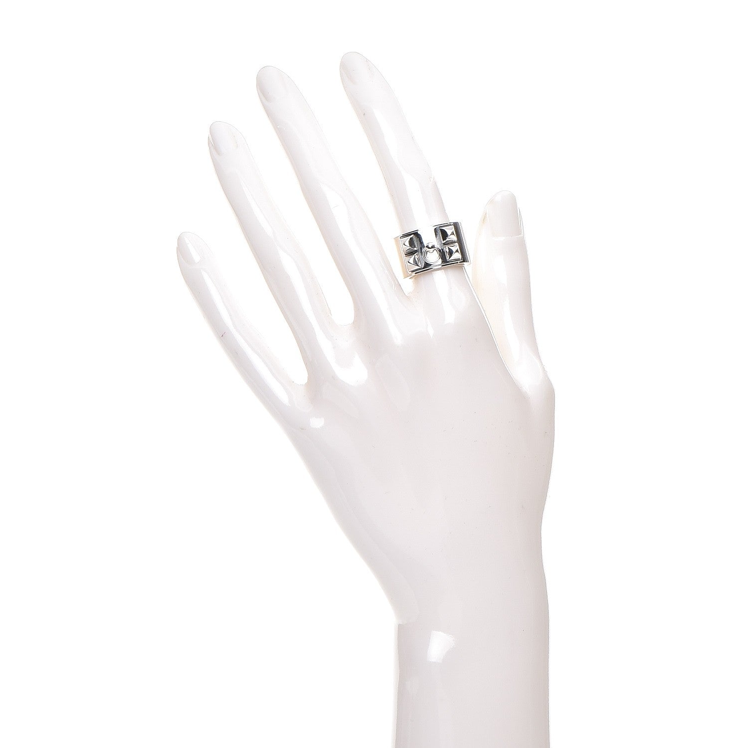 Hermes Sterling Silver Collier De Chien CDC Ring 52 6 2 of 4