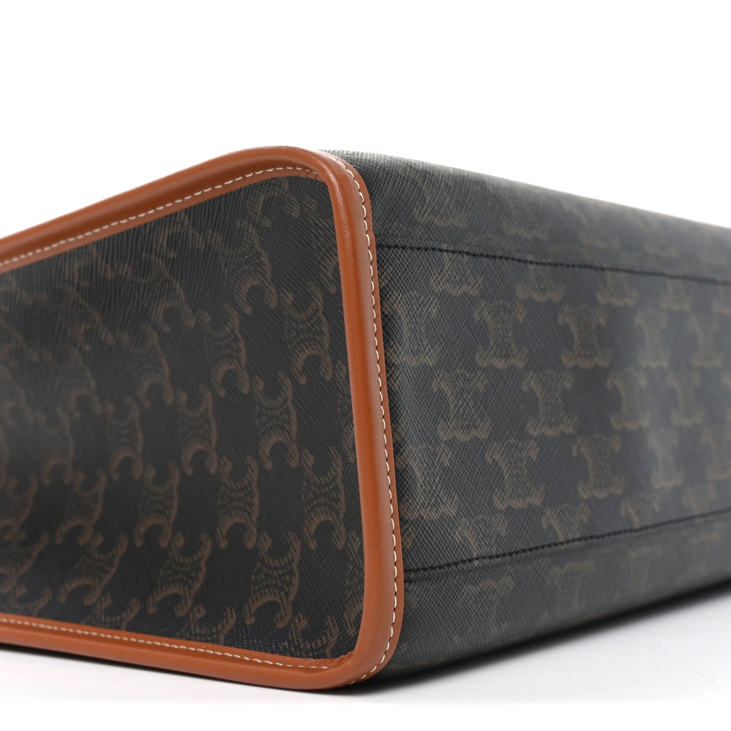 Celine Triomphe Canvas Calfskin Mini Horizontal Cabas Tan 8 of 9