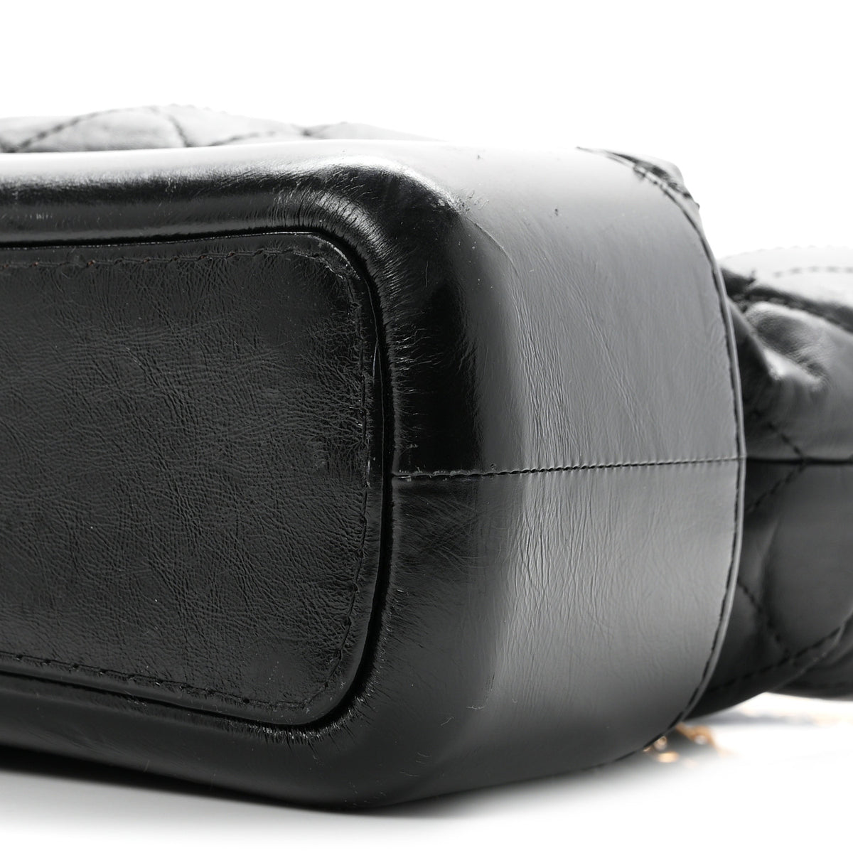 Aged Calfskin Quilted Medium Gabrielle Hobo Black