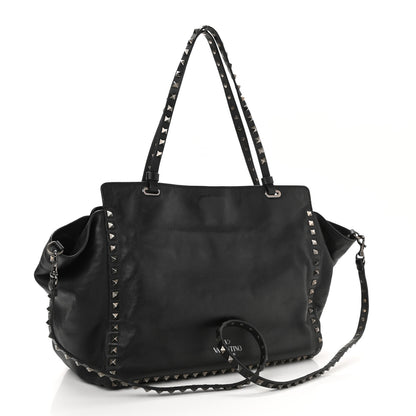 Valentino Garavani Vitello Medium Rockstud Tote Black 3 of 10