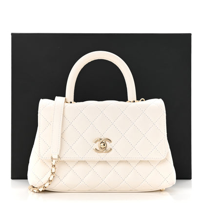 Chanel Caviar Quilted Mini Coco Handle Flap White 11 of 11