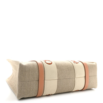 Chloe Linen Calfskin Medium Woody Ribbon Tote Wooden Orange 4 of 10
