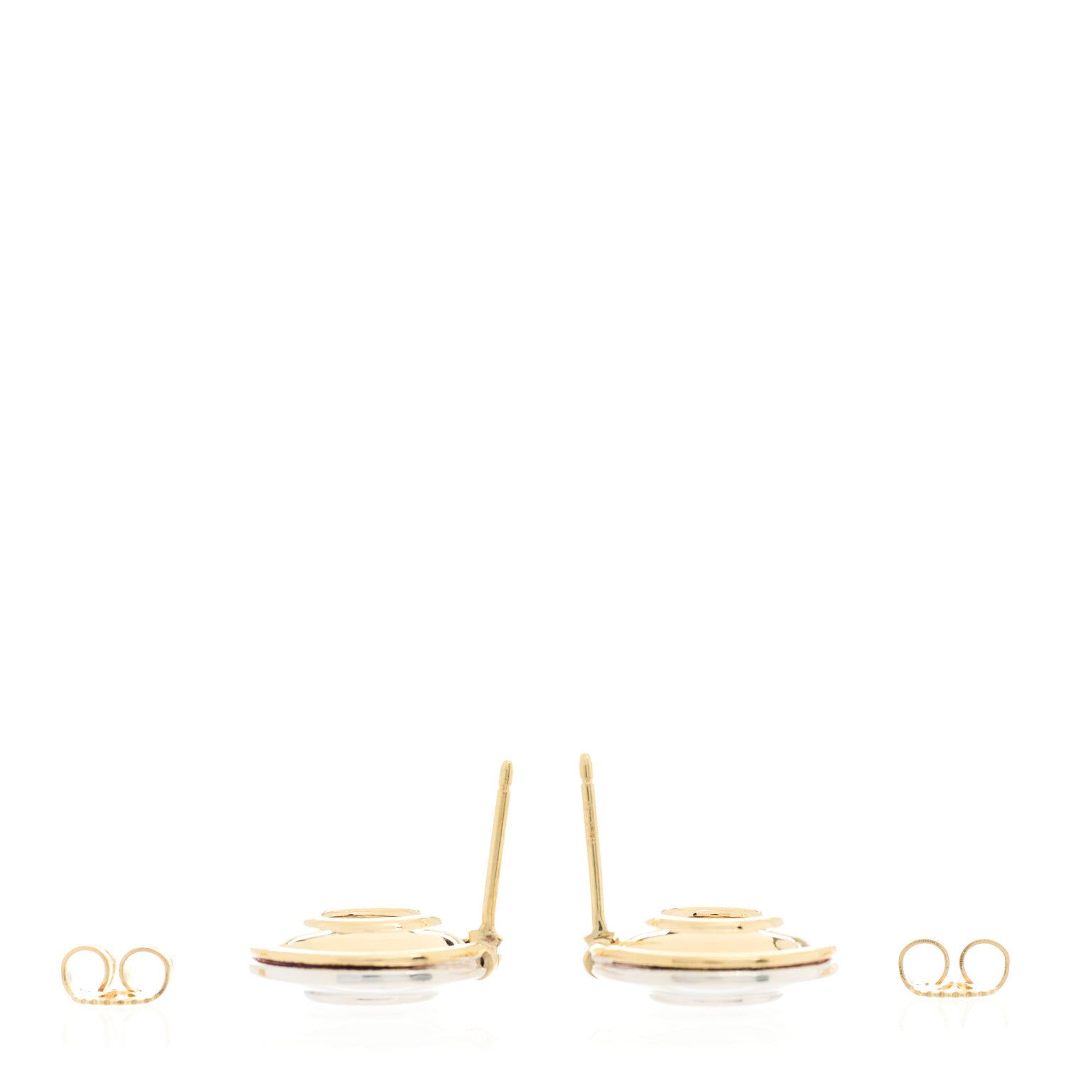 Tiffany Sterling Silver 18K Yellow Gold Paloma Picasso Magic Disc Earrings 4 of 11