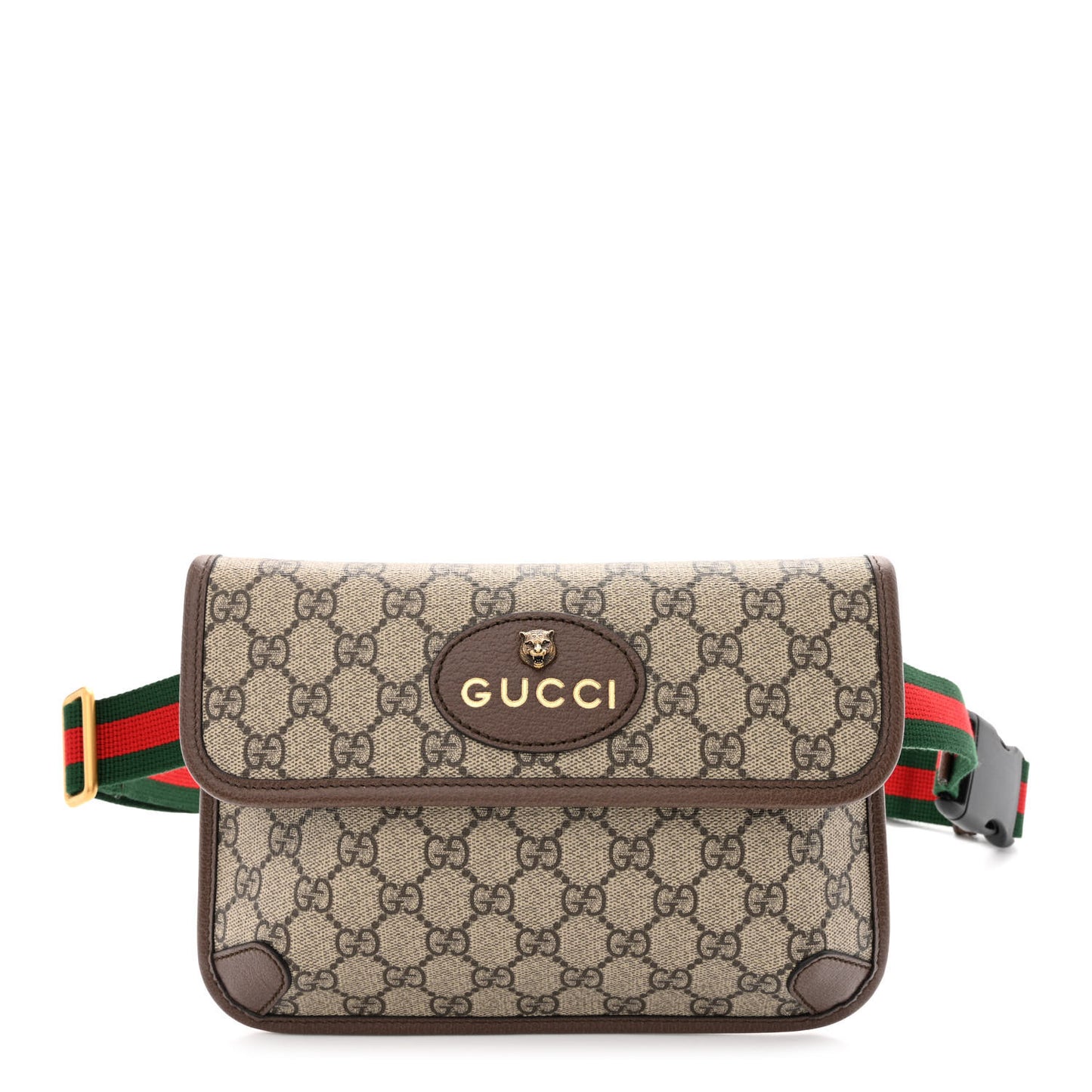 GG Supreme Monogram Neo Vintage Web Belt Bag Brown