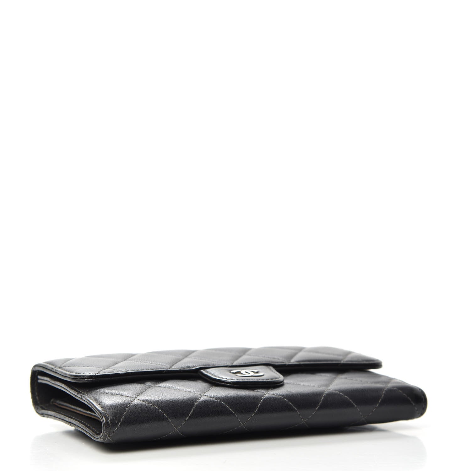 Chanel Lambskin Quilted Large Flap Wallet Black 4 of 7
