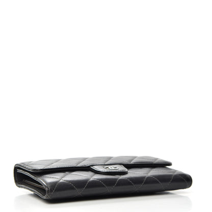 Chanel Lambskin Quilted Large Flap Wallet Black 4 of 7