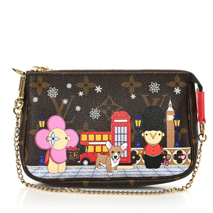 Louis Vuitton Monogram 2021 Christmas Animation London Mini Pochette Accessories Red 1 of 10