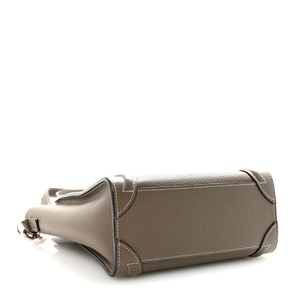 Celine Drummed Calfskin Nano Luggage Souris 4 of 9