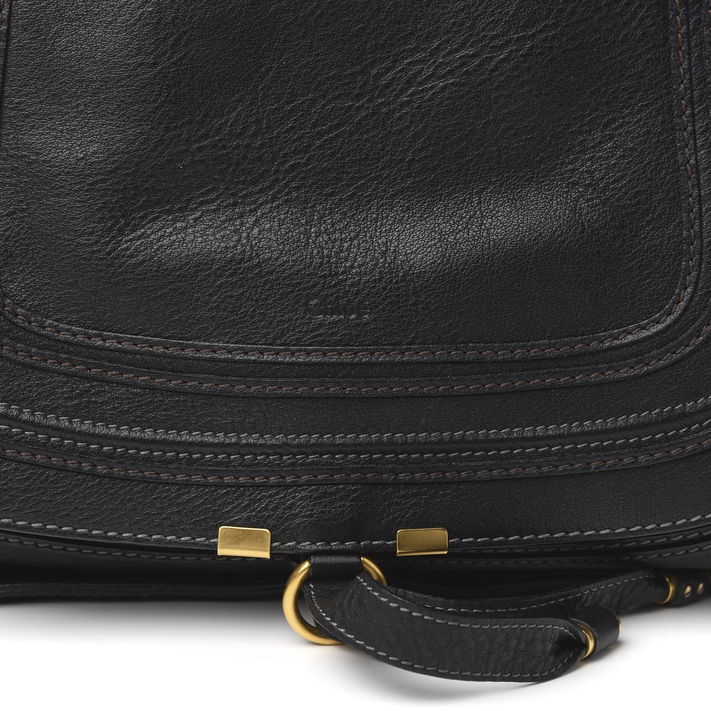 Calfskin Large Marcie Satchel Black
