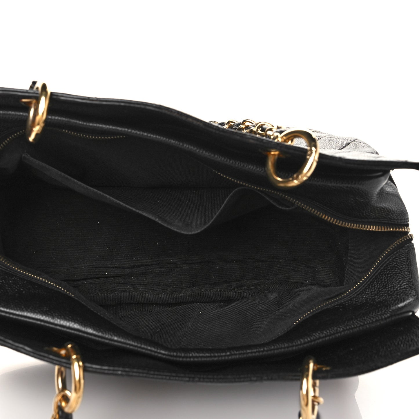 Caviar Quilted Grand Timeless Shopping Tote GTT Black