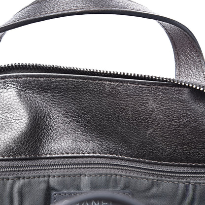 Chanel Metallic Grained Calfskin Quilted Large Casual Pocket Bowling Bag Silver 12 of 12