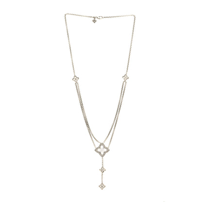 David Yurman Sterling Silver Diamond Chalcedony Quatrefoil Drop Pendant Necklace 3 of 6
