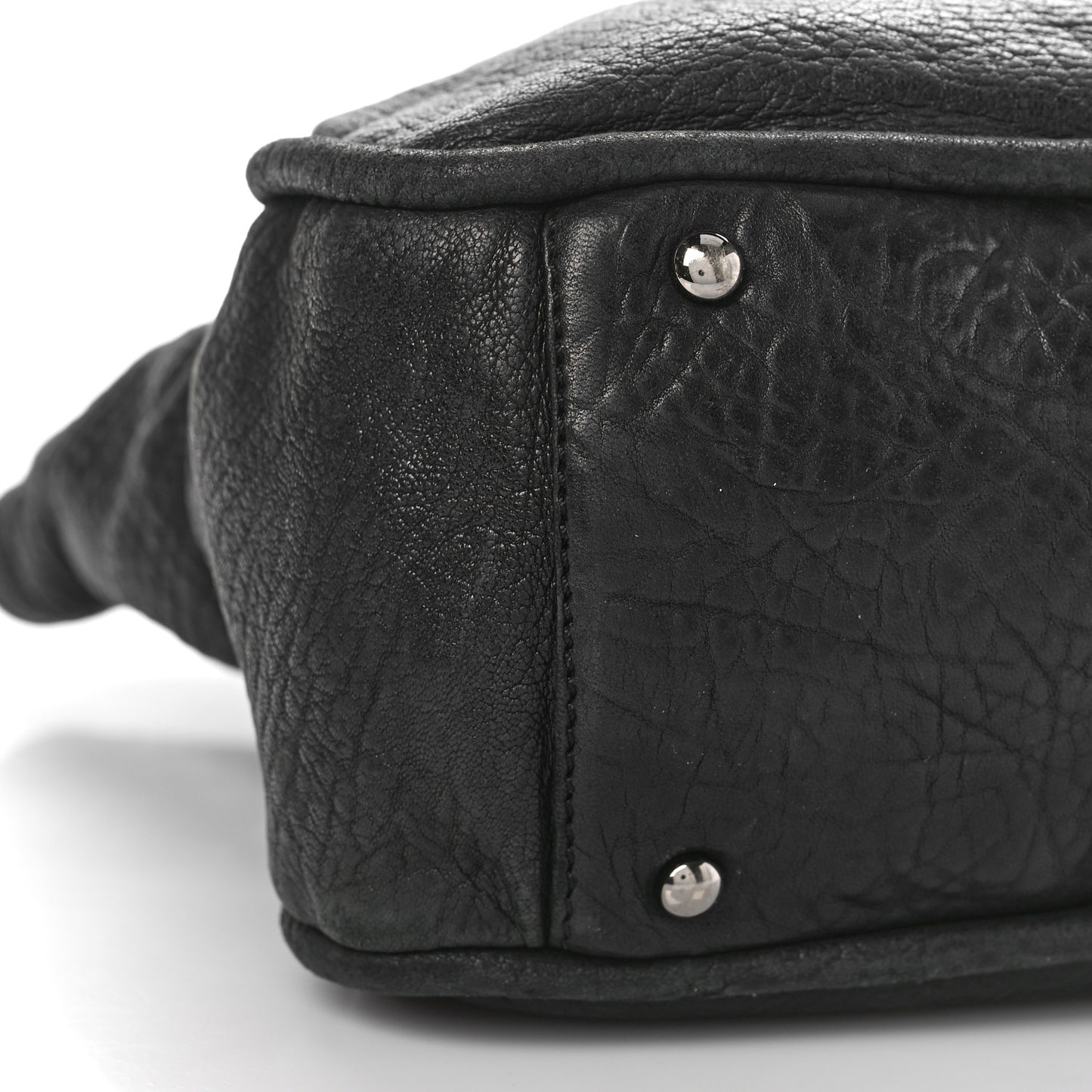 Distressed Lambskin Vintage Ligne Lady Braid Tote Black