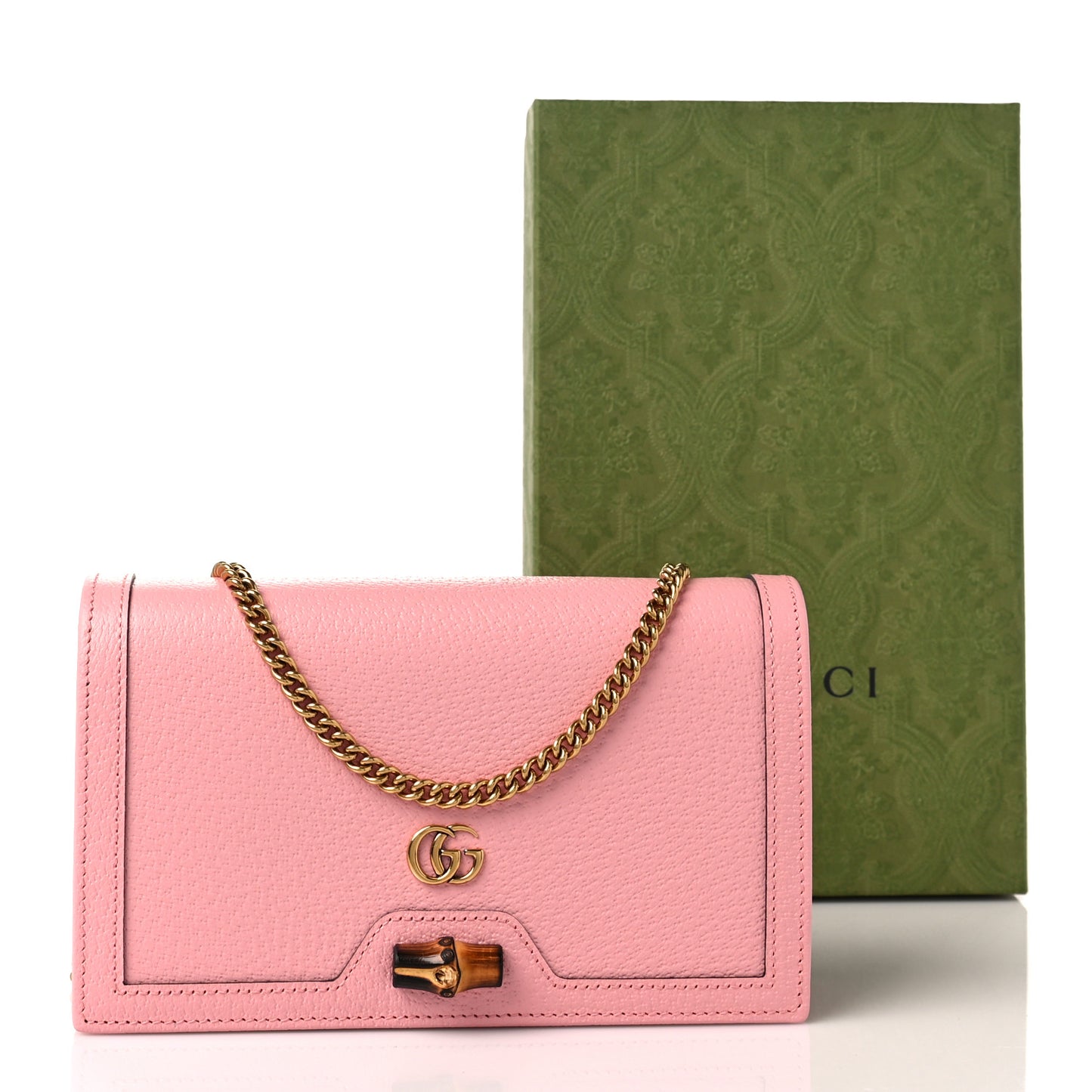 Textured Dollar Calfskin Mini Diana Chain Bag Wild Rose