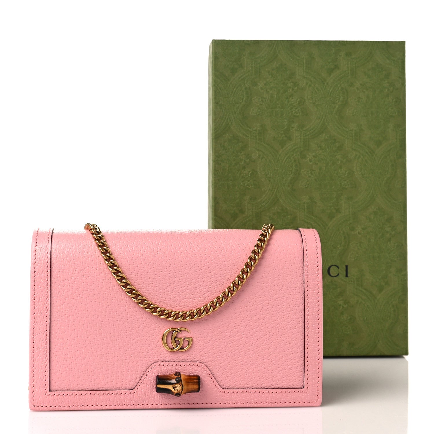 Gucci Textured Dollar Calfskin Mini Diana Chain Bag Wild Rose 8 of 8