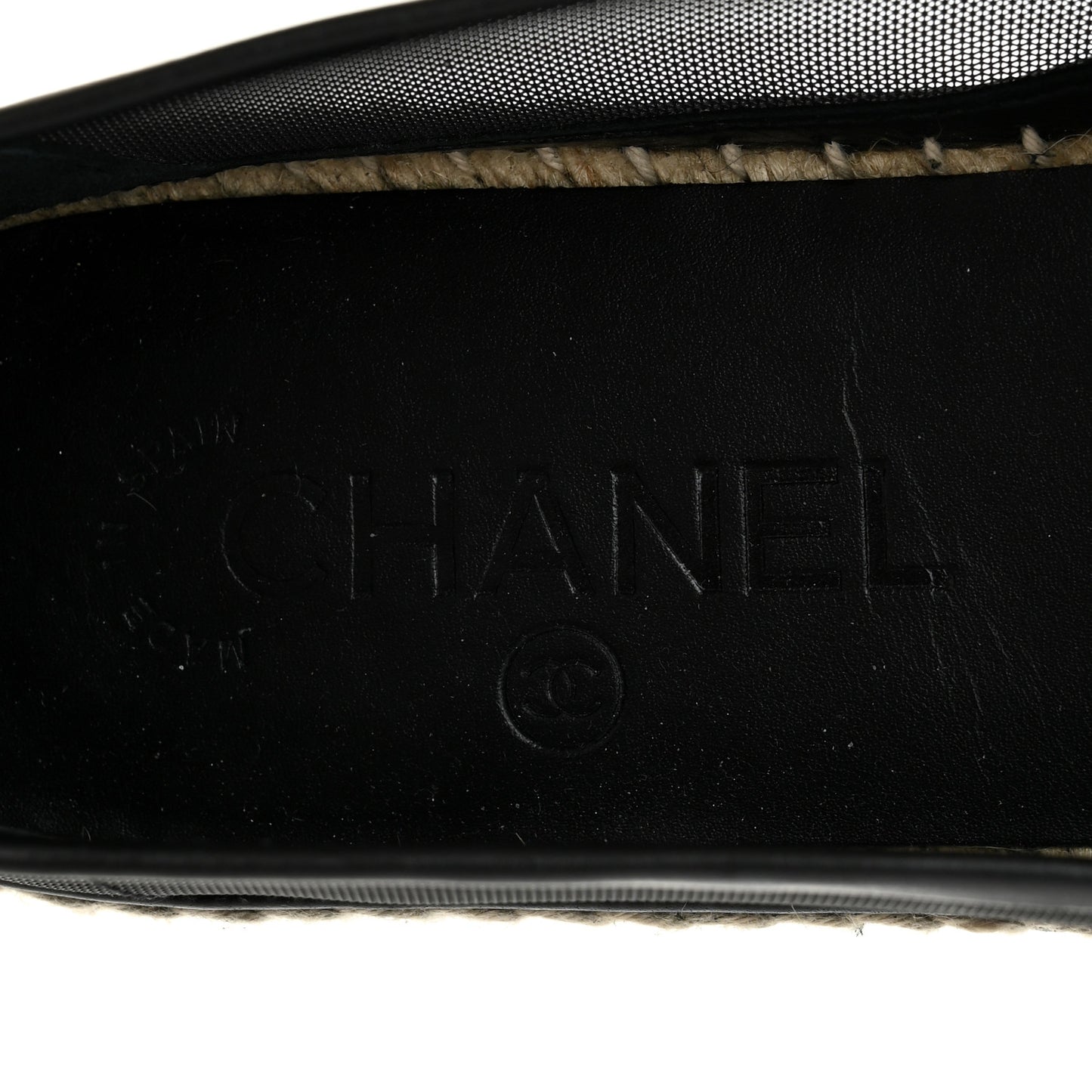 Mesh Grosgrain CC Espadrilles 38 Black
