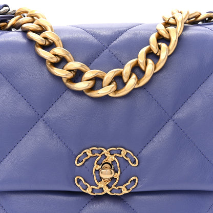 Chanel Lambskin Quilted Large Chanel 19 Flap Purple 8 of 11