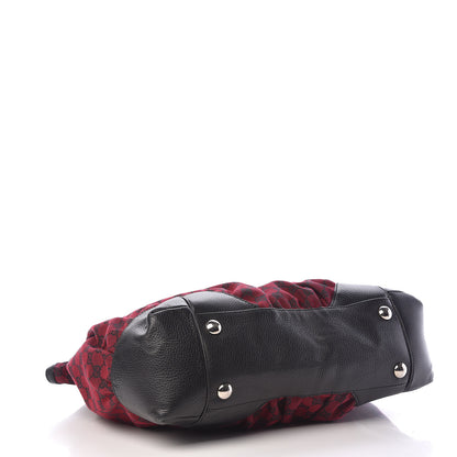 Gucci Monogram Full Moon Tote Red Black 4 of 10