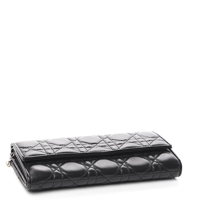 Christian Dior Lambskin Cannage Lady Dior Rendezvous Wallet On Chain Black 3 of 10