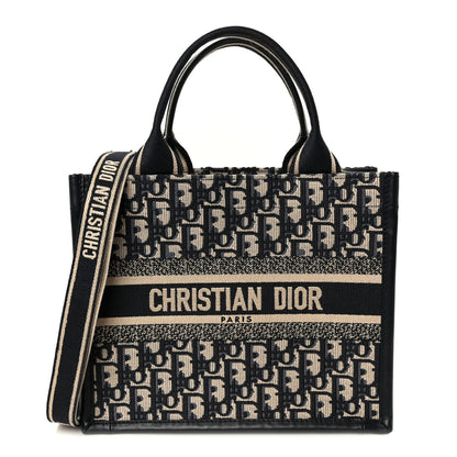 Christian Dior Oblique Calfskin Small Book Tote With Strap Blue Multicolor 1 of 10