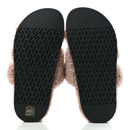 Hermes Woolskin Womens Chypre Sandals 36.5 Bois De Santal 5 of 8