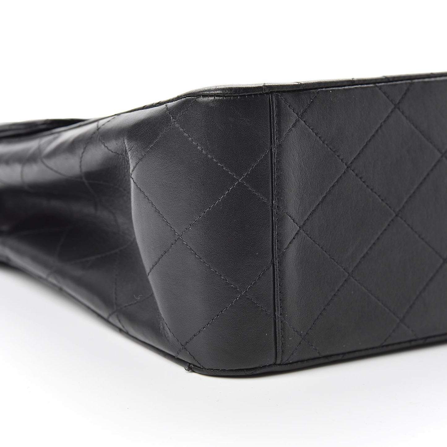Lambskin Quilted XL Jumbo Single Flap Black