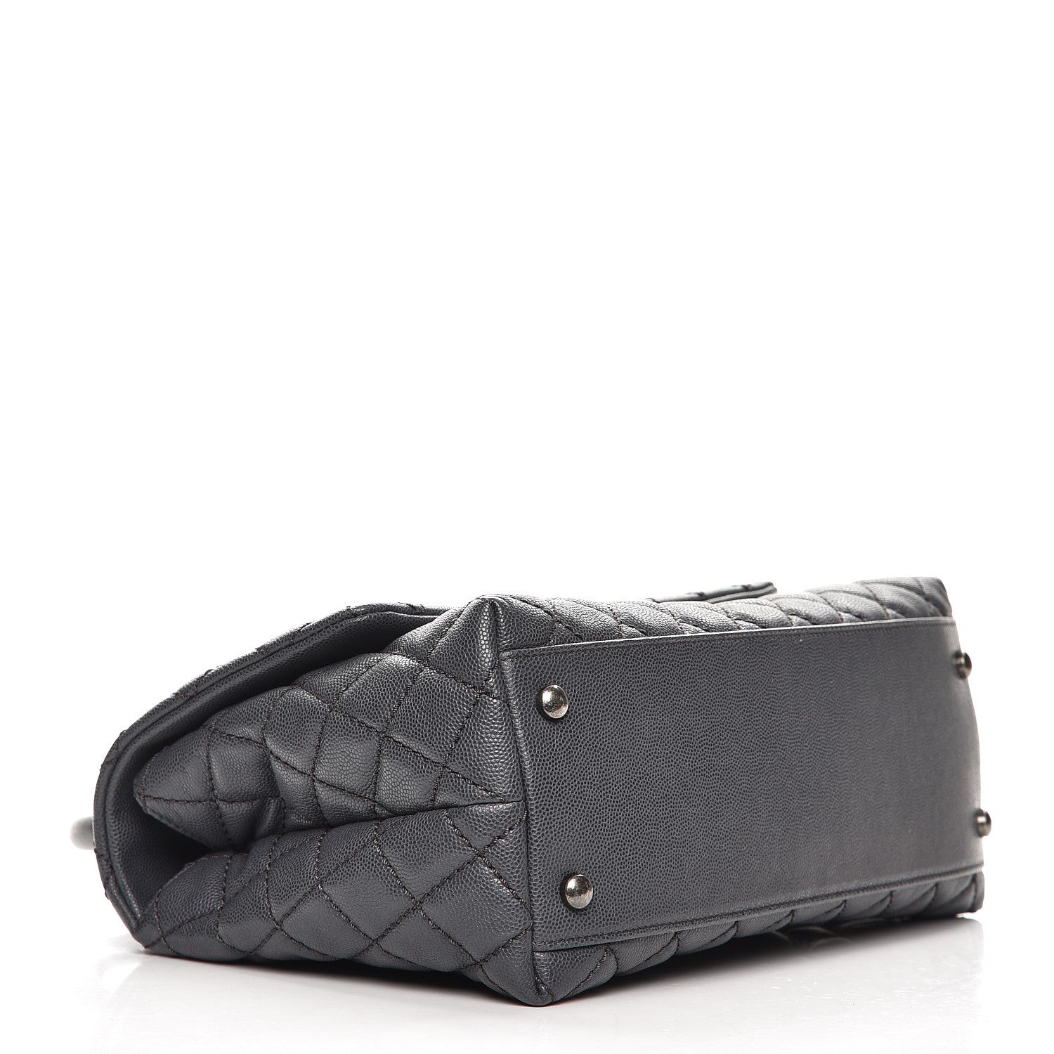 Chanel Caviar Quilted Small Coco Handle Flap Grey 5 of 9