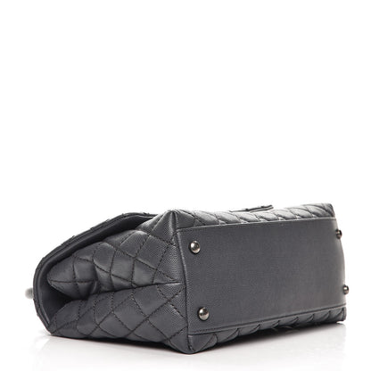 Chanel Caviar Quilted Small Coco Handle Flap Grey 5 of 9
