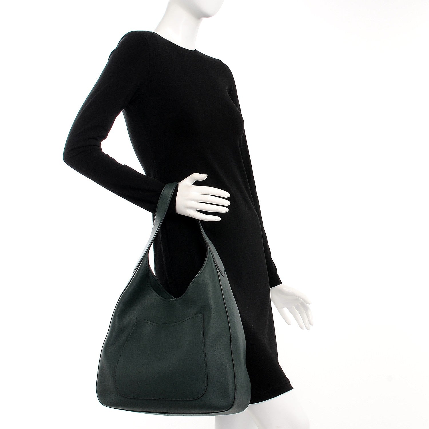 Prada Vitello Corsica Pocket Hobo Bag Smeraldo 2 of 8