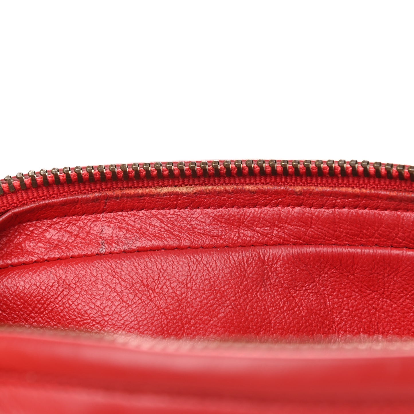 Lambskin Quilted Tassel Camera Case Red