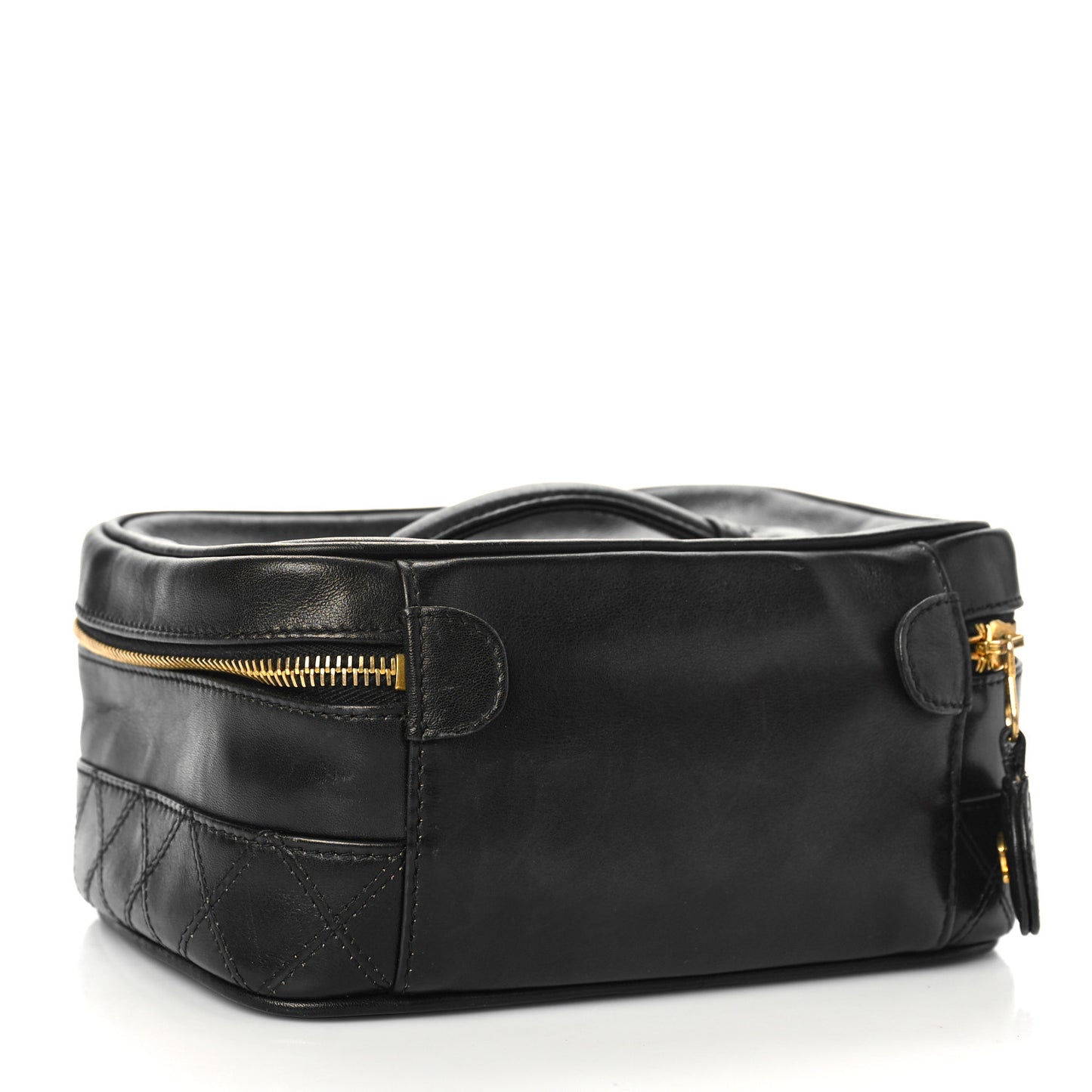 Lambskin Vanity Cosmetic Case Black