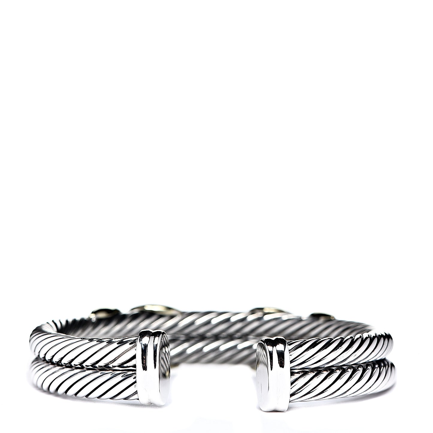 Sterling Silver 14K Yellow Gold 10mm Double X Bracelet