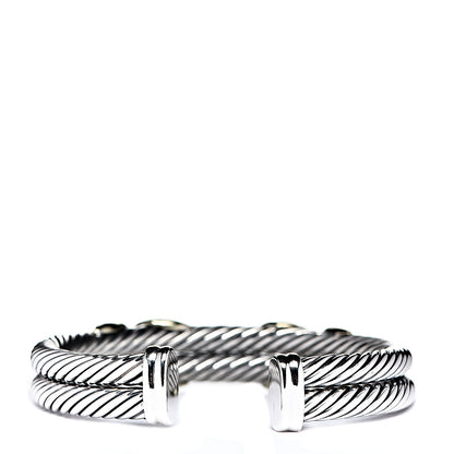 David Yurman Sterling Silver 14K Yellow Gold 10mm Double X Bracelet 2 of 4