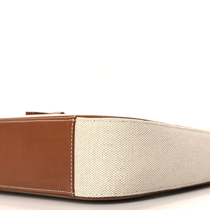 Saint Laurent Smooth Calfskin Canvas Le 5 A 7 Hobo Natural Beige Brick 10 of 10