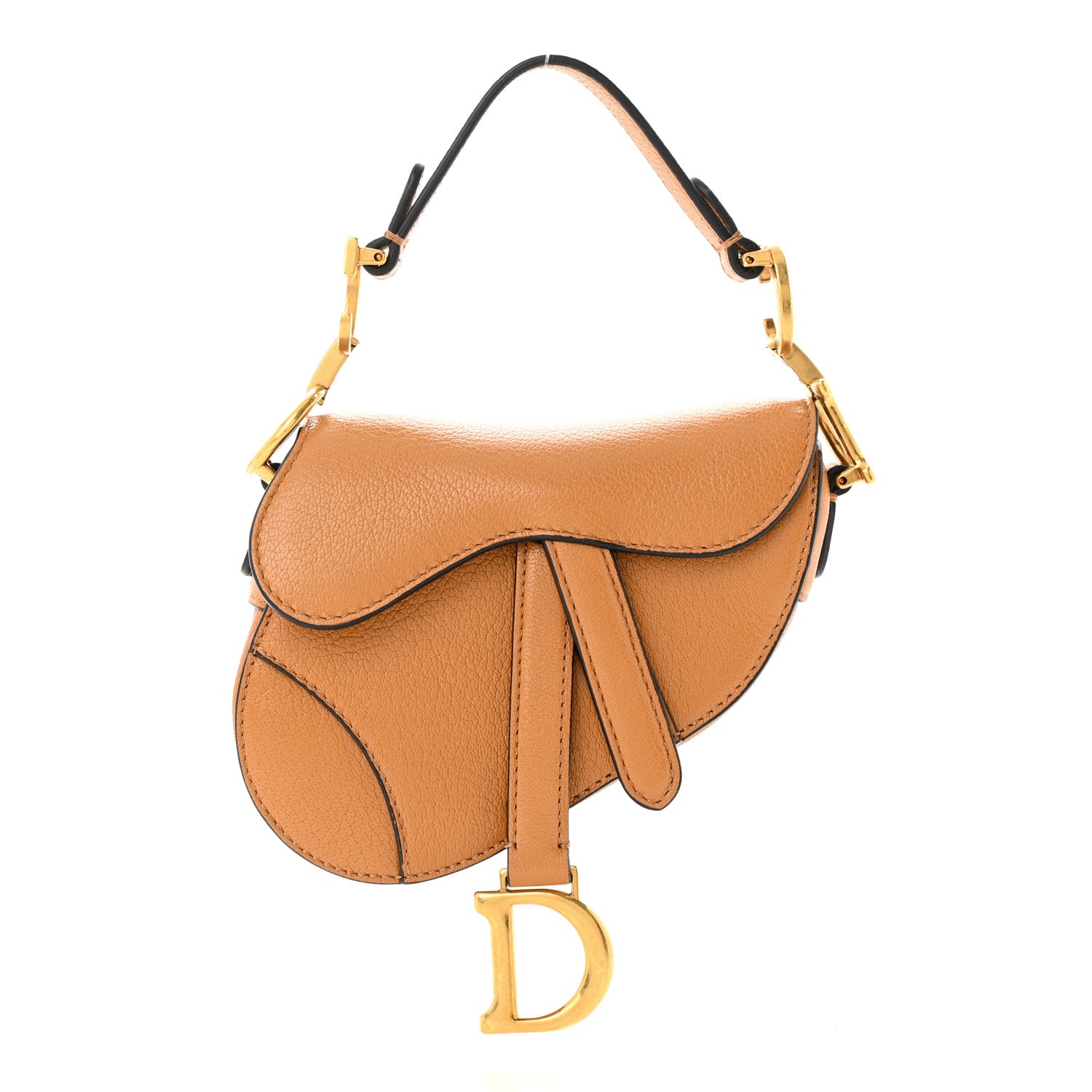 Christian Dior Goatskin Micro Saddle Bag Camello 1 of 10