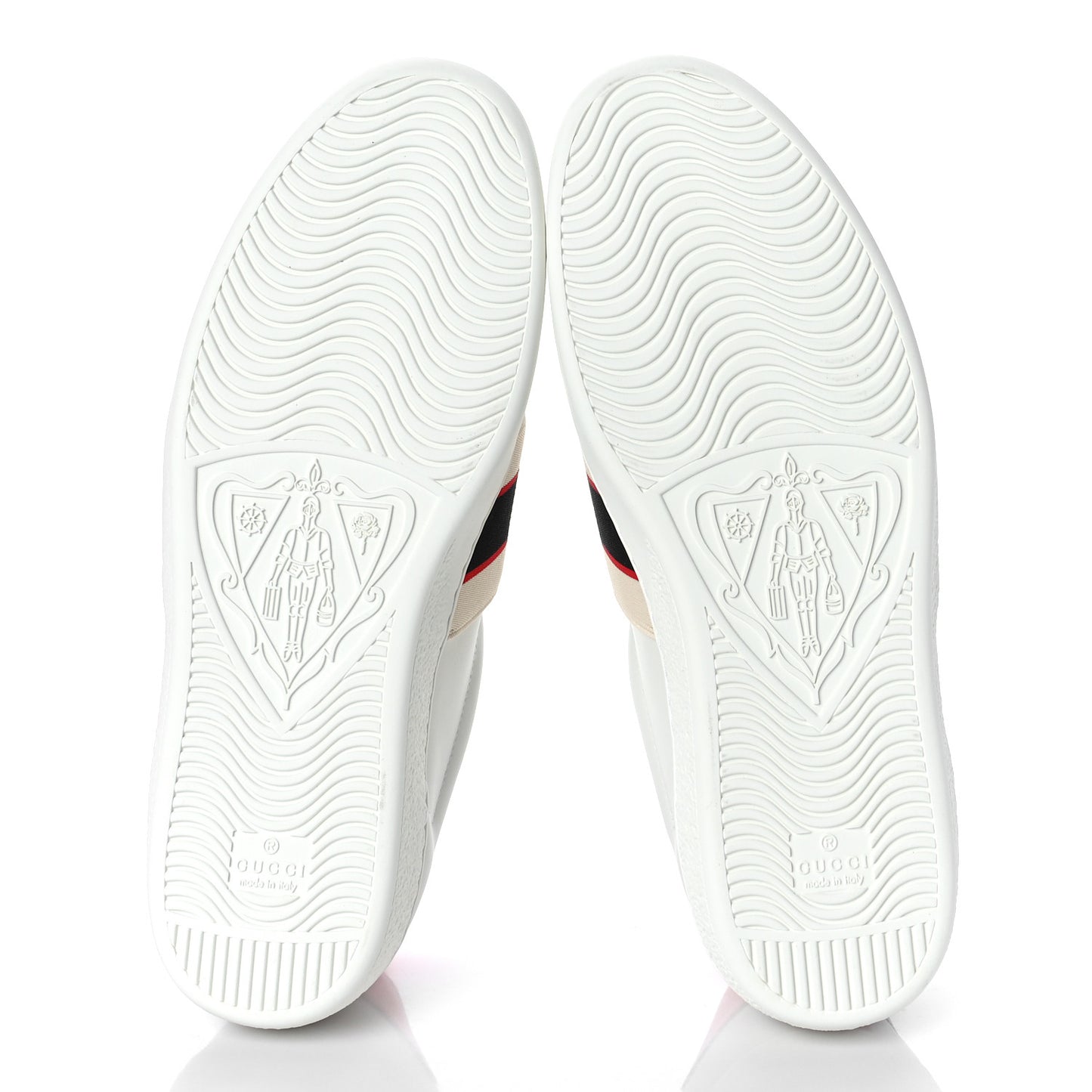 Calfskin Stripe Mens New Ace Sneakers 7 White Ecru Red Flame