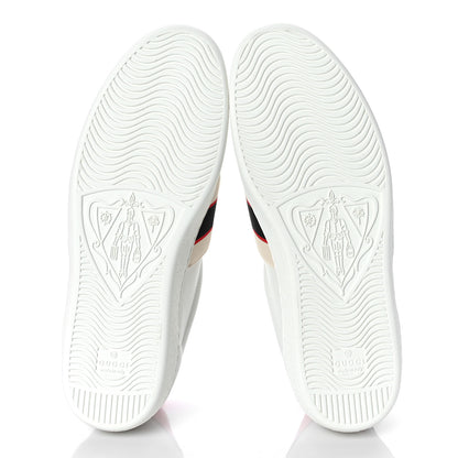 Gucci Calfskin Stripe Mens New Ace Sneakers 7 White Ecru Red Flame 6 of 9
