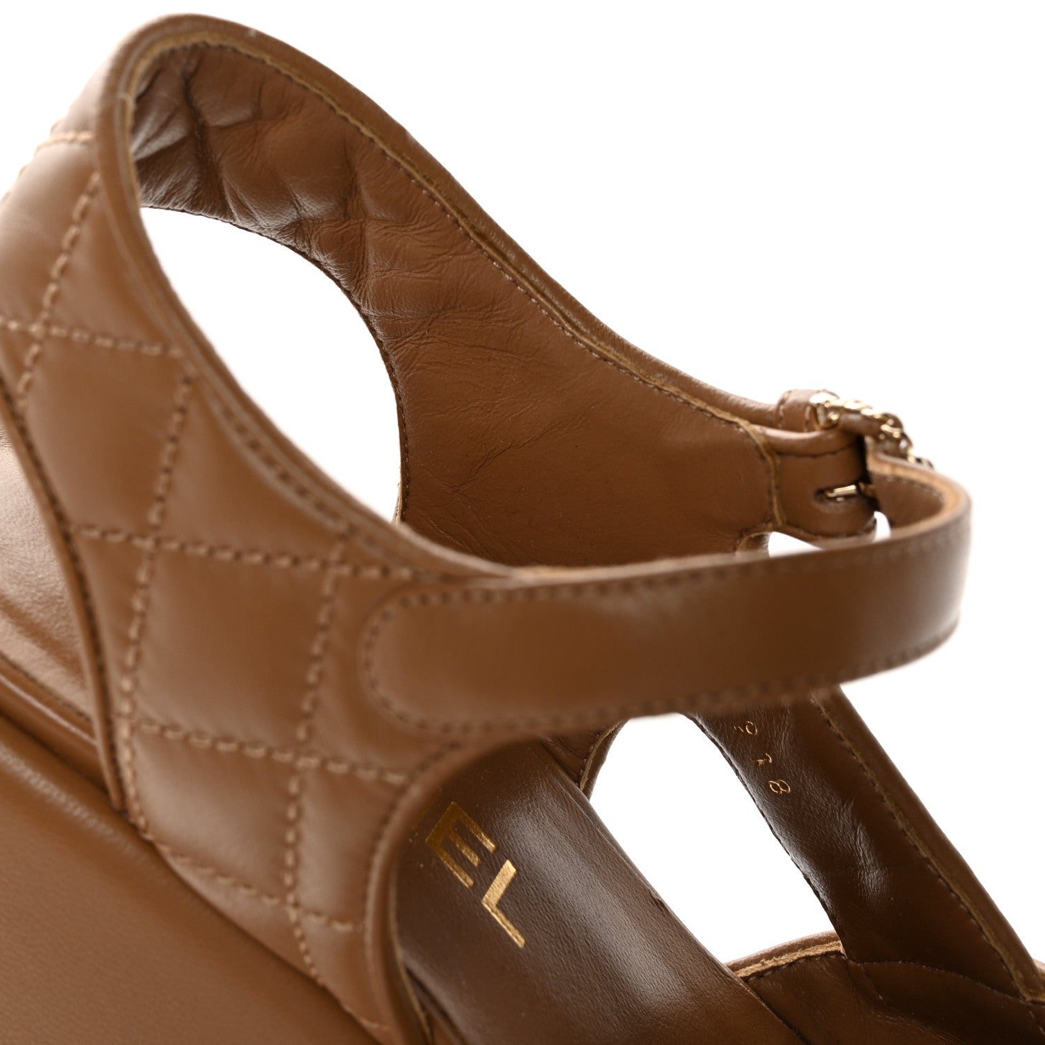 Chanel Lambskin Quilted CC Platform Sandals 36.5 Beige 10 of 13
