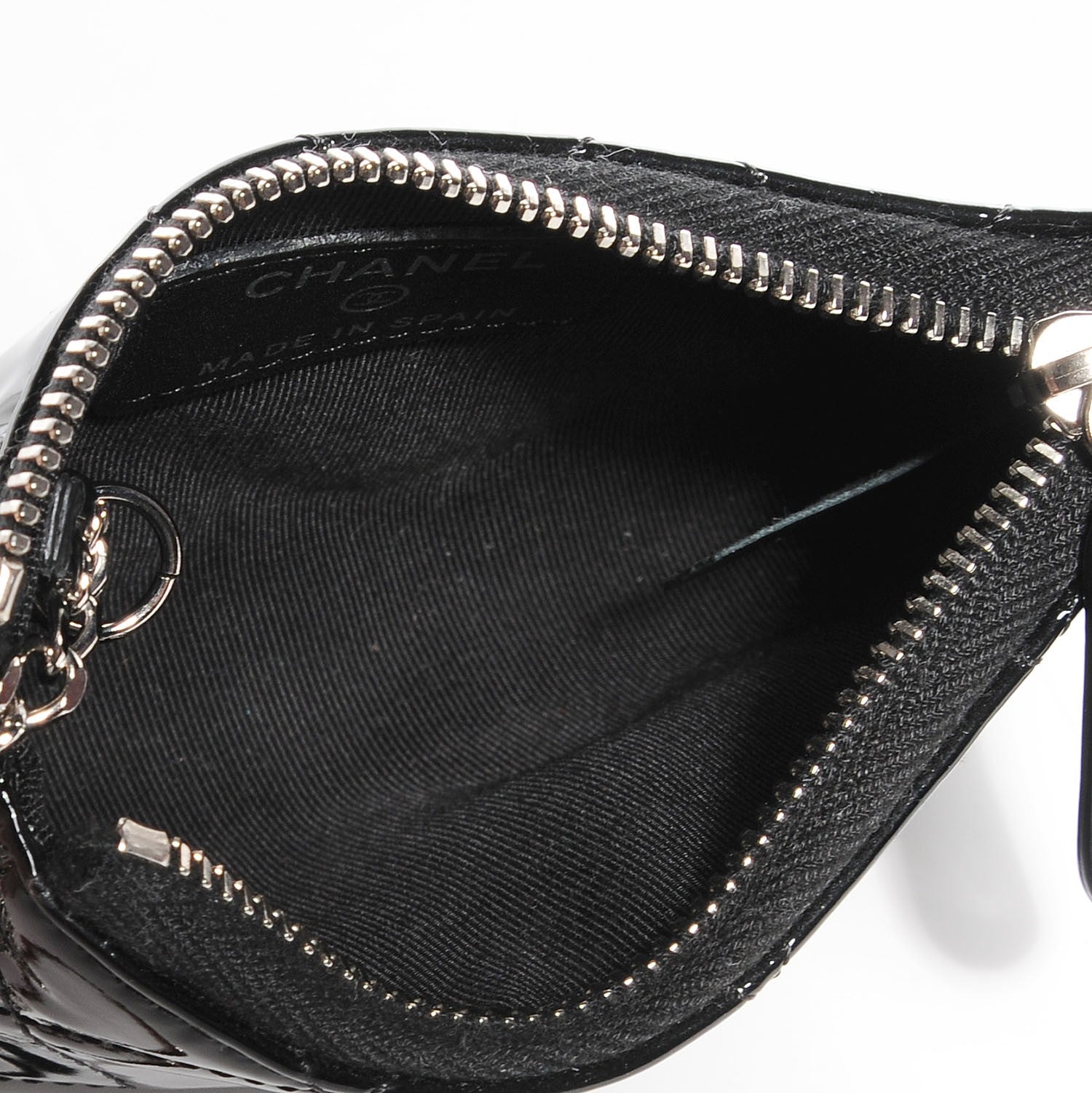 Chanel Patent Quilted Zip Coin Purse Black 5 of 7