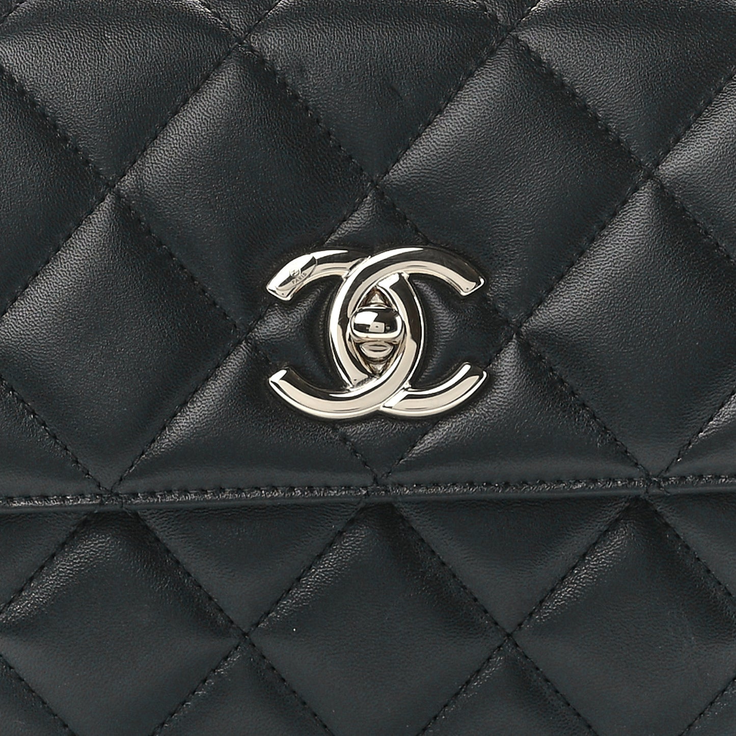 Lambskin Quilted Small Trendy CC Dual Handle Flap Bag Black