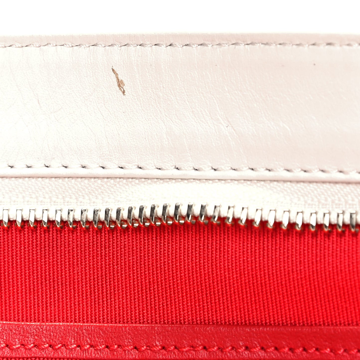 Calfskin Panettone Spiked Valentines Clutch Bag White Red