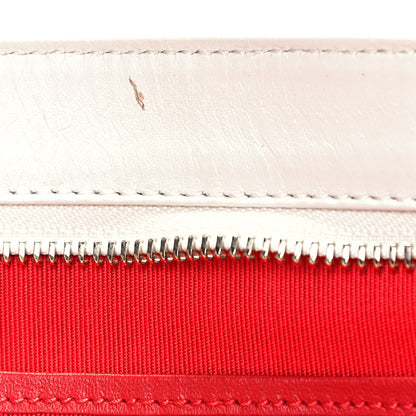 Christian Louboutin Calfskin Panettone Spiked Valentines Clutch Bag White Red 15 of 17