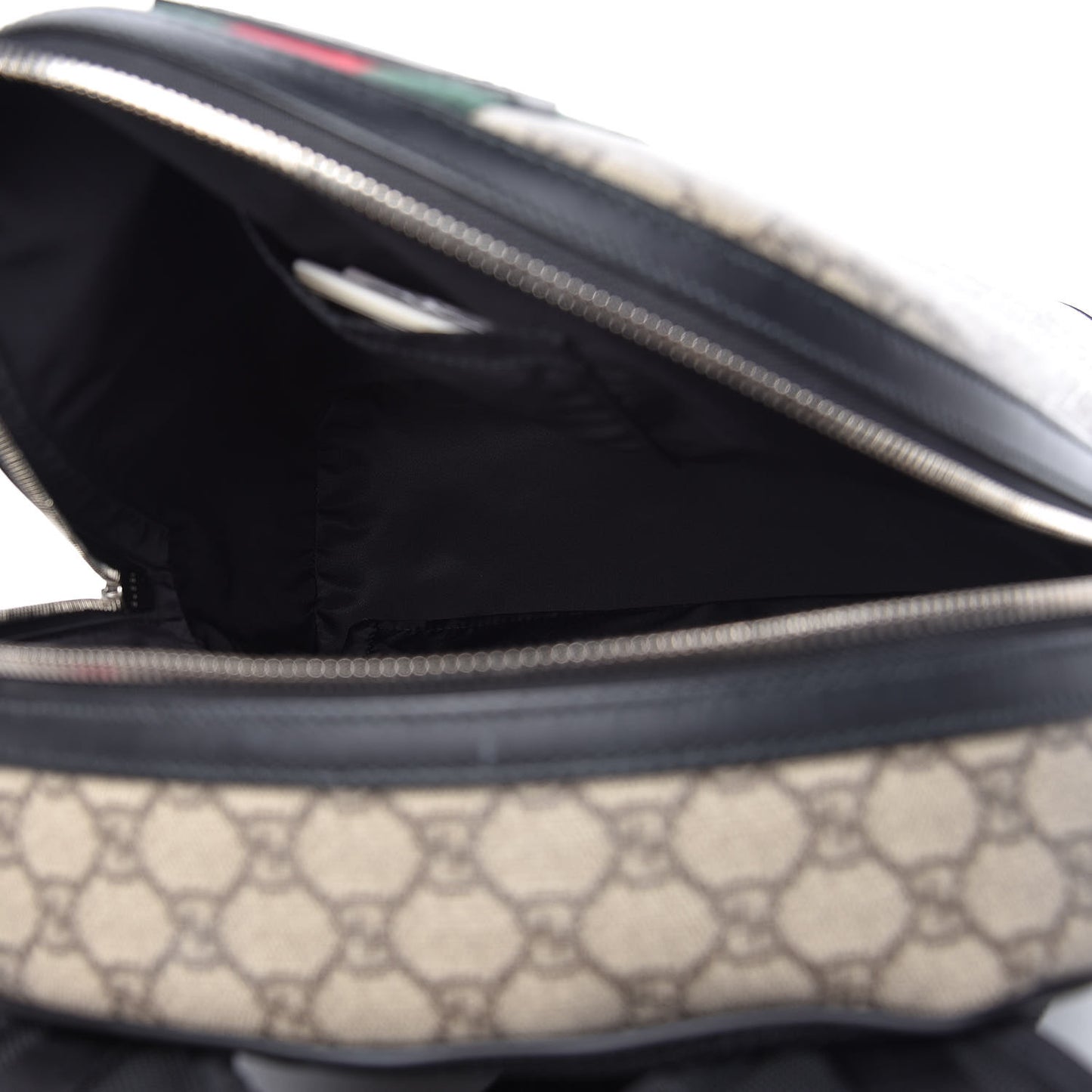 GG Supreme Monogram Web Dome Backpack Black